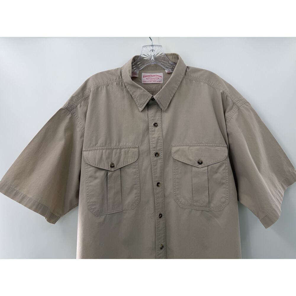 Filson Men's Classic Everyday Brown Collared Cotton Short Sleeve Button Up XXL - Picture 2 of 9